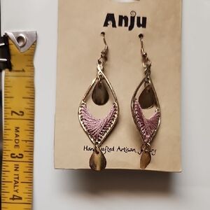 Anju Pink and Gold Artisan Earrings